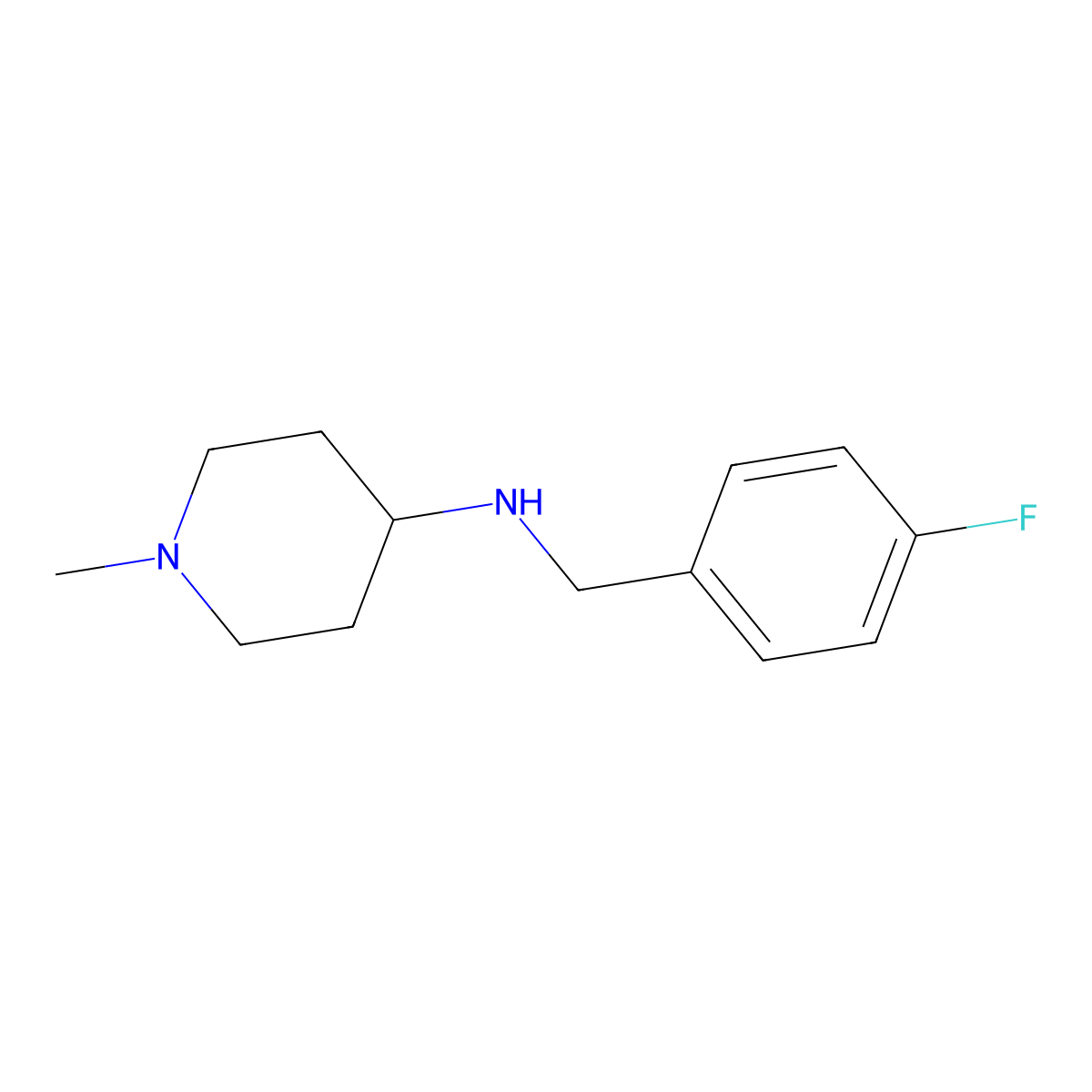 4-(4-Fluorobenzylamino)-1-methylpiperidine molecular structure, CAS 359878-47-0