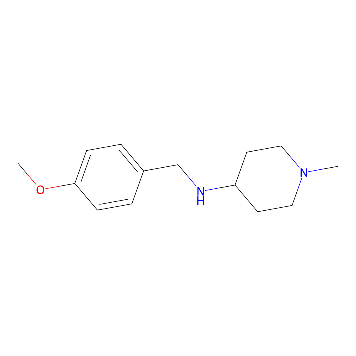 (4-Methoxy-benzyl)-(1-methyl-piperidin-4-yl)-amine molecular structure, CAS 359878-55-0