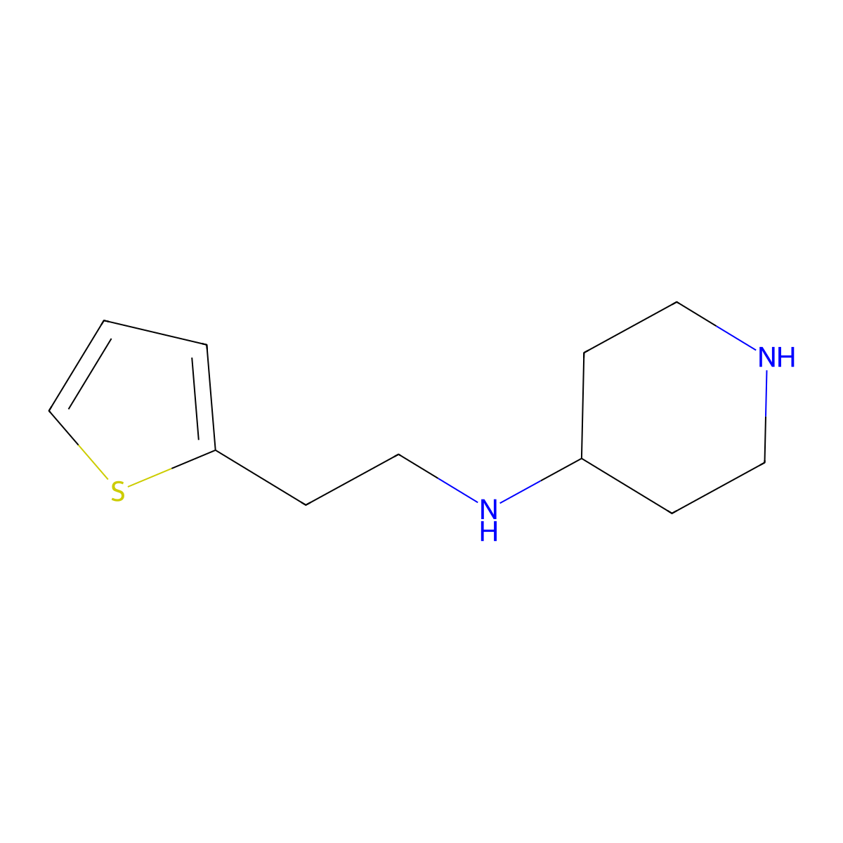 N-(2-(thiophen-2-yl)ethyl)piperidin-4-amine molecular structure, CAS 359878-82-3