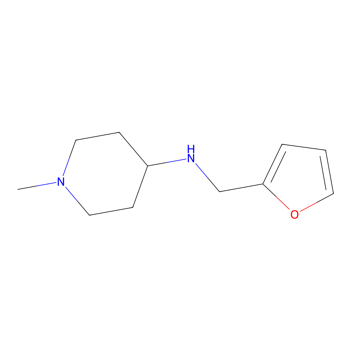 N-(furan-2-ylmethyl)-1-methylpiperidin-4-amine molecular structure, CAS 359878-92-5