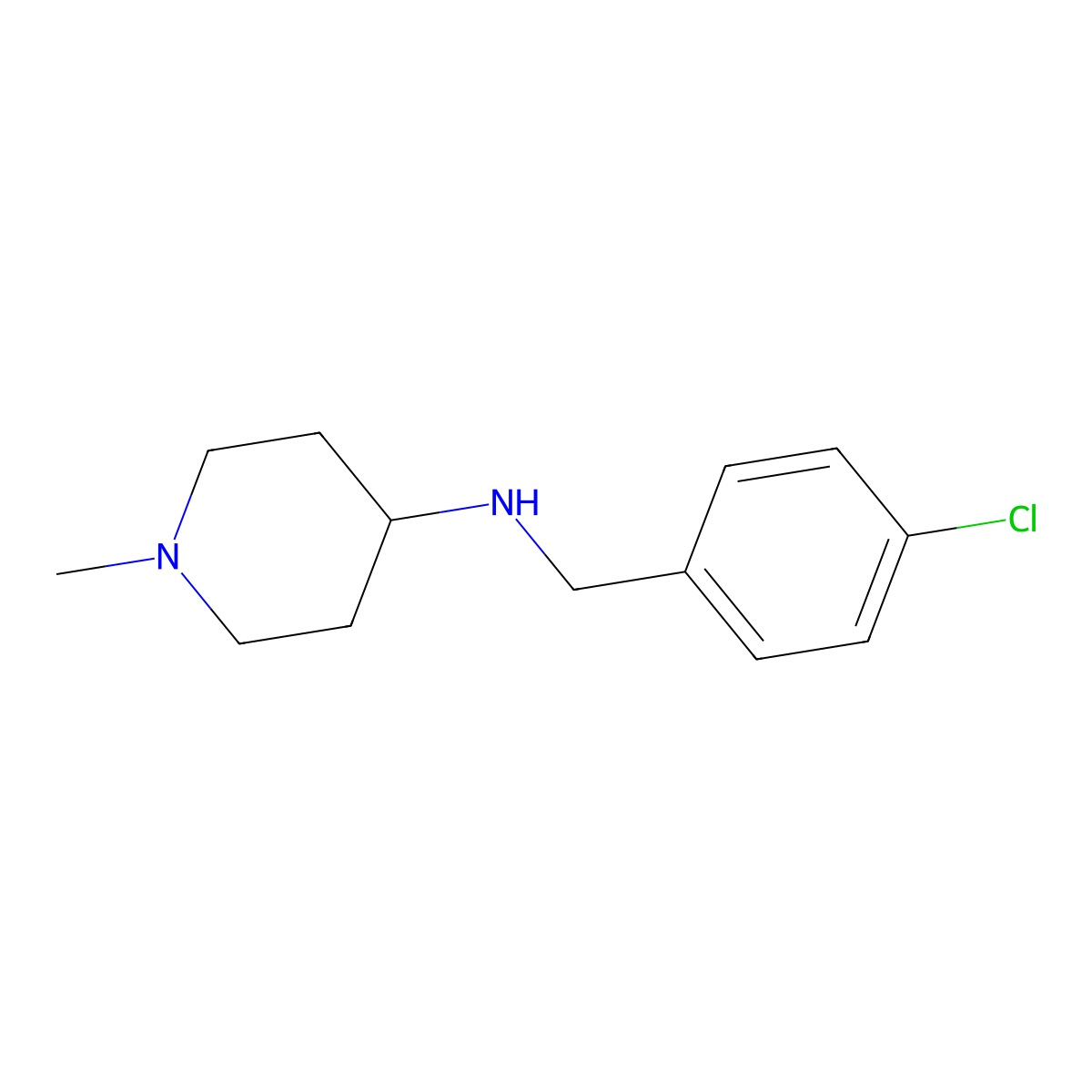 N-[(4-chlorophenyl)methyl]-1-methylpiperidin-4-amine molecular structure, CAS 359880-33-4