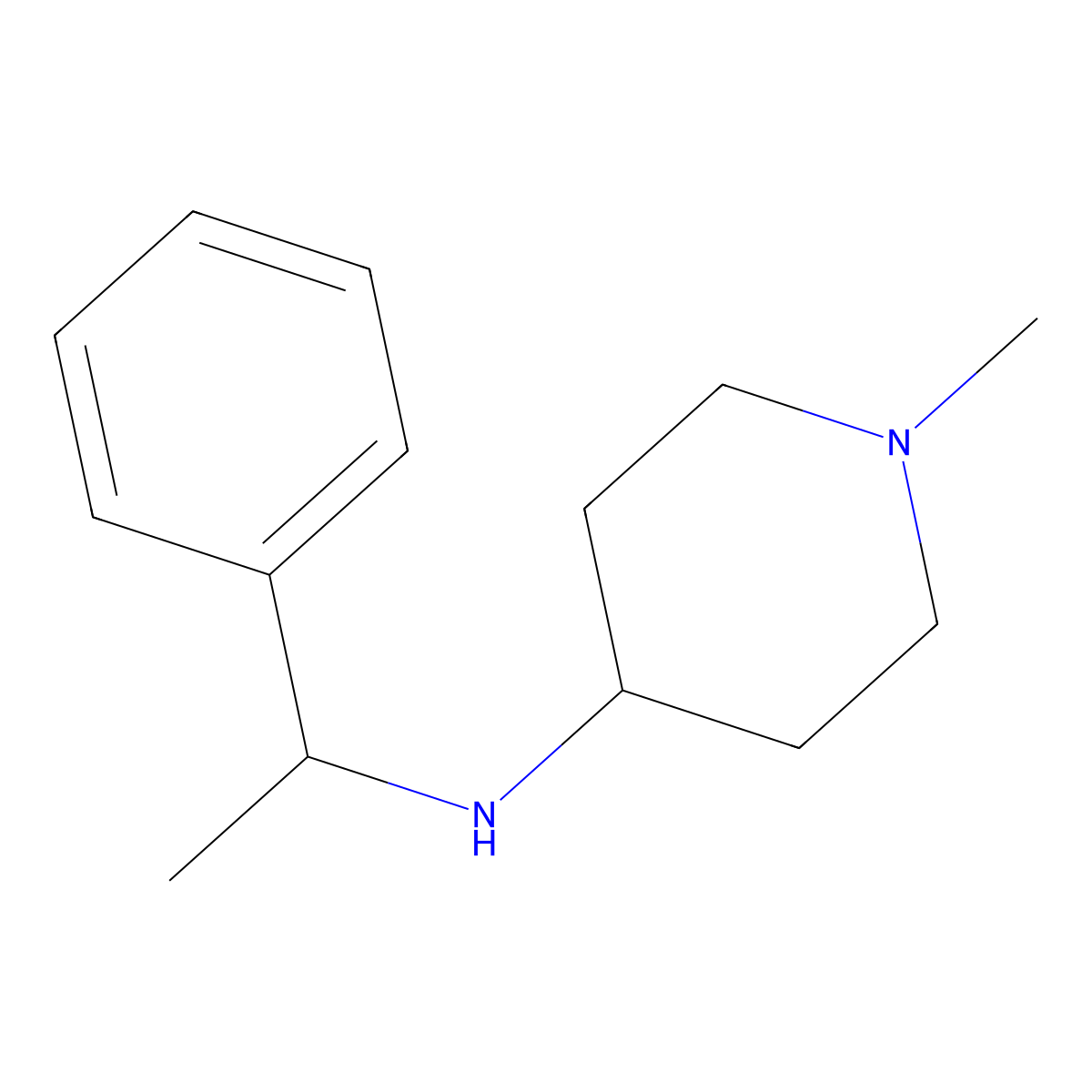 1-methyl-N-(1-phenylethyl)piperidin-4-amine molecular structure, CAS 359880-52-7
