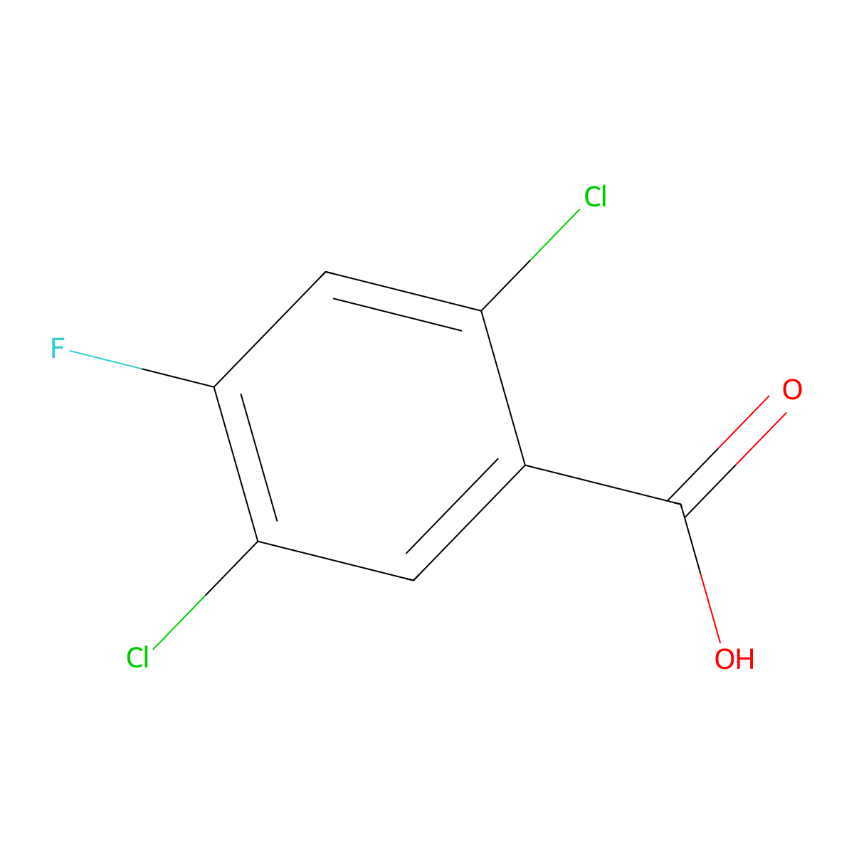 2,5-Dichloro-4-fluorobenzoic acid molecular structure, CAS 35989-28-7