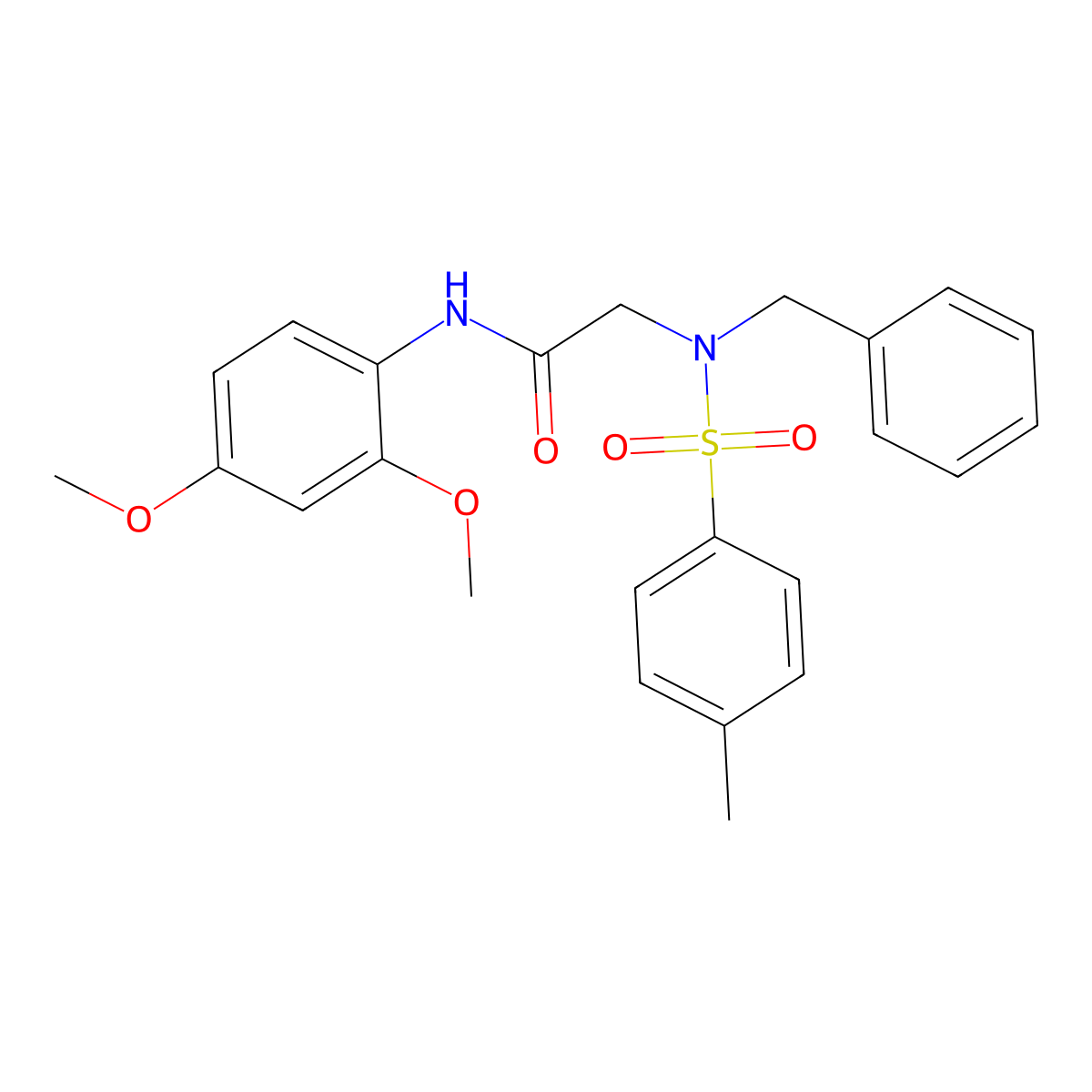 2-[benzyl-(4-methylphenyl)sulfonylamino]-N-(2,4-dimethoxyphenyl)acetamide molecular structure, CAS 359898-64-9