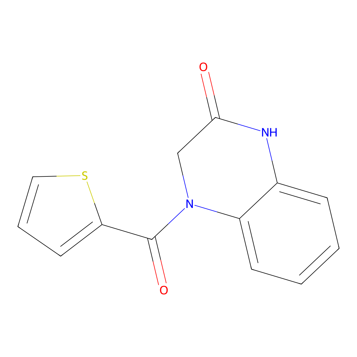 4-(Thiophene-2-carbonyl)-1,3-dihydroquinoxalin-2-one molecular structure, CAS 359898-73-0