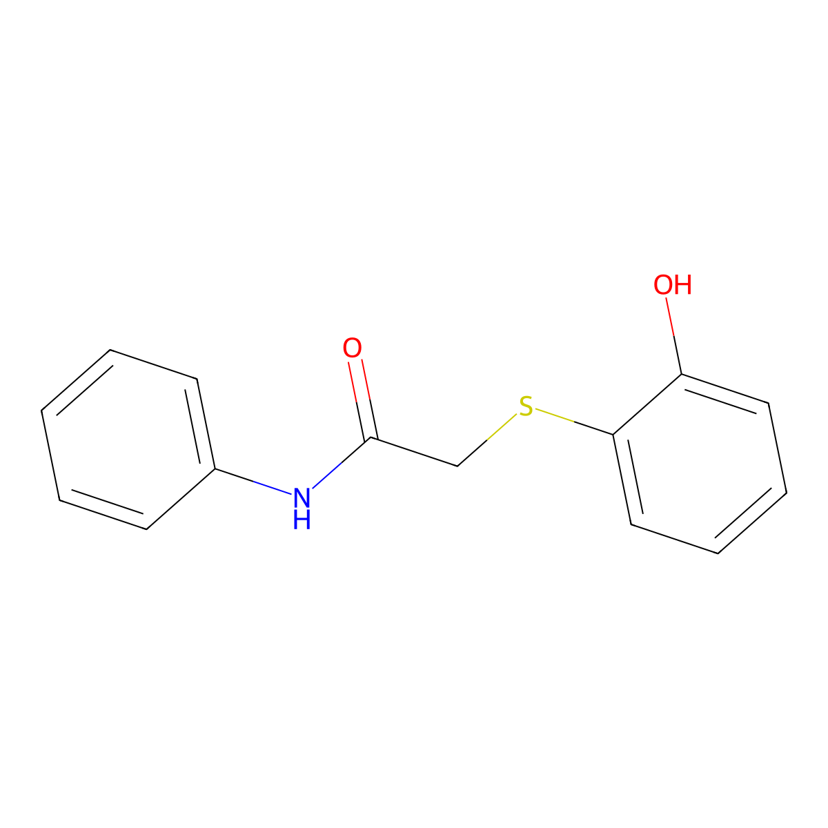 2-[(2-Hydroxyphenyl)thio]-N-phenylacetamide molecular structure, CAS 359899-48-2