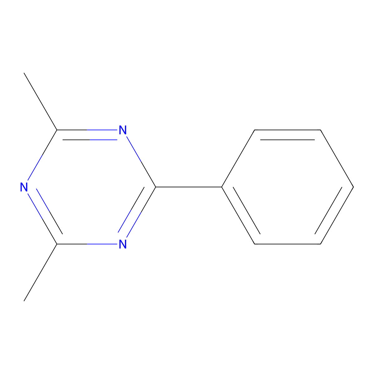 2,4-Dimethyl-6-phenyl-1,3,5-triazine molecular structure, CAS 3599-61-9