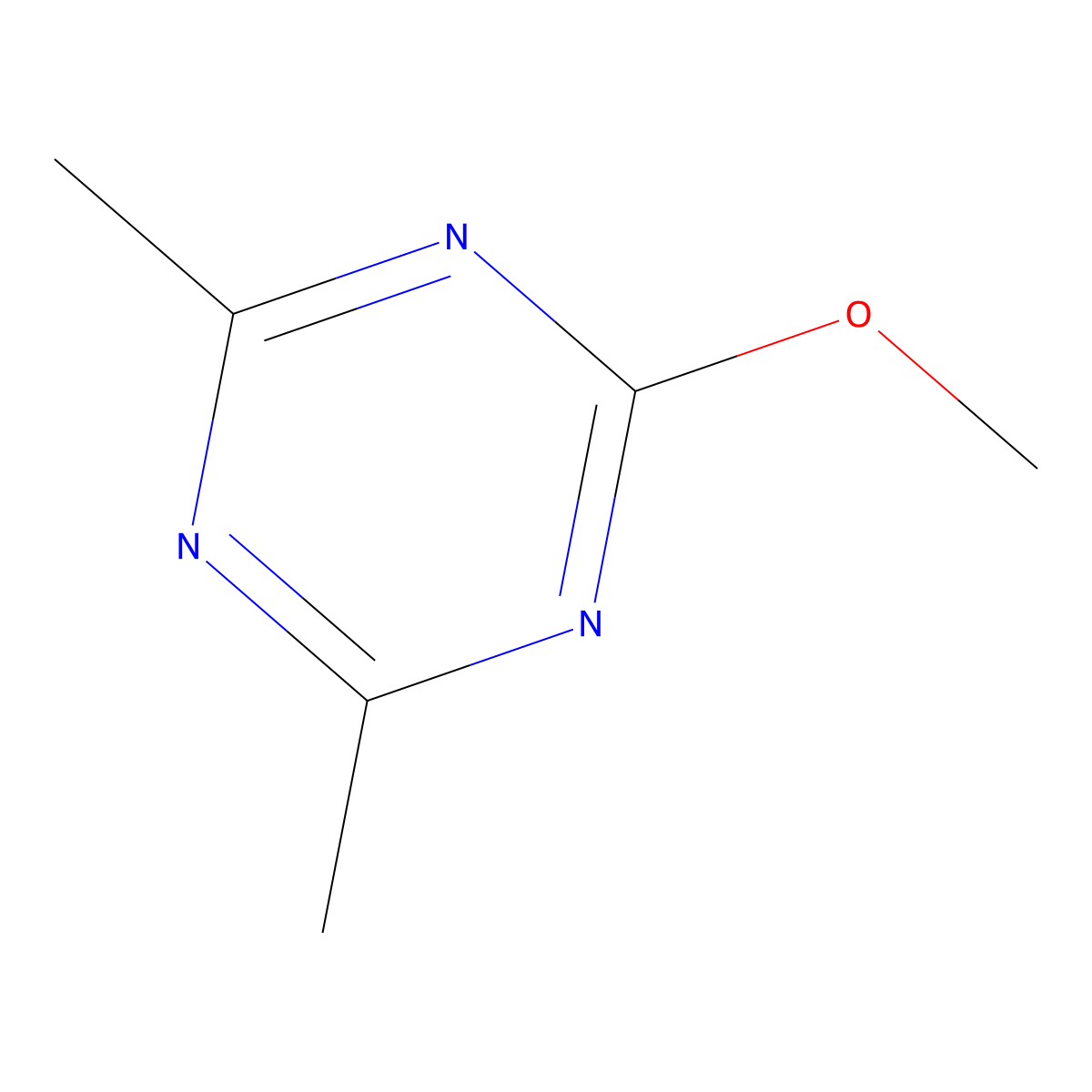 2-Methoxy-4,6-dimethyl-1,3,5-triazine molecular structure, CAS 3599-66-4