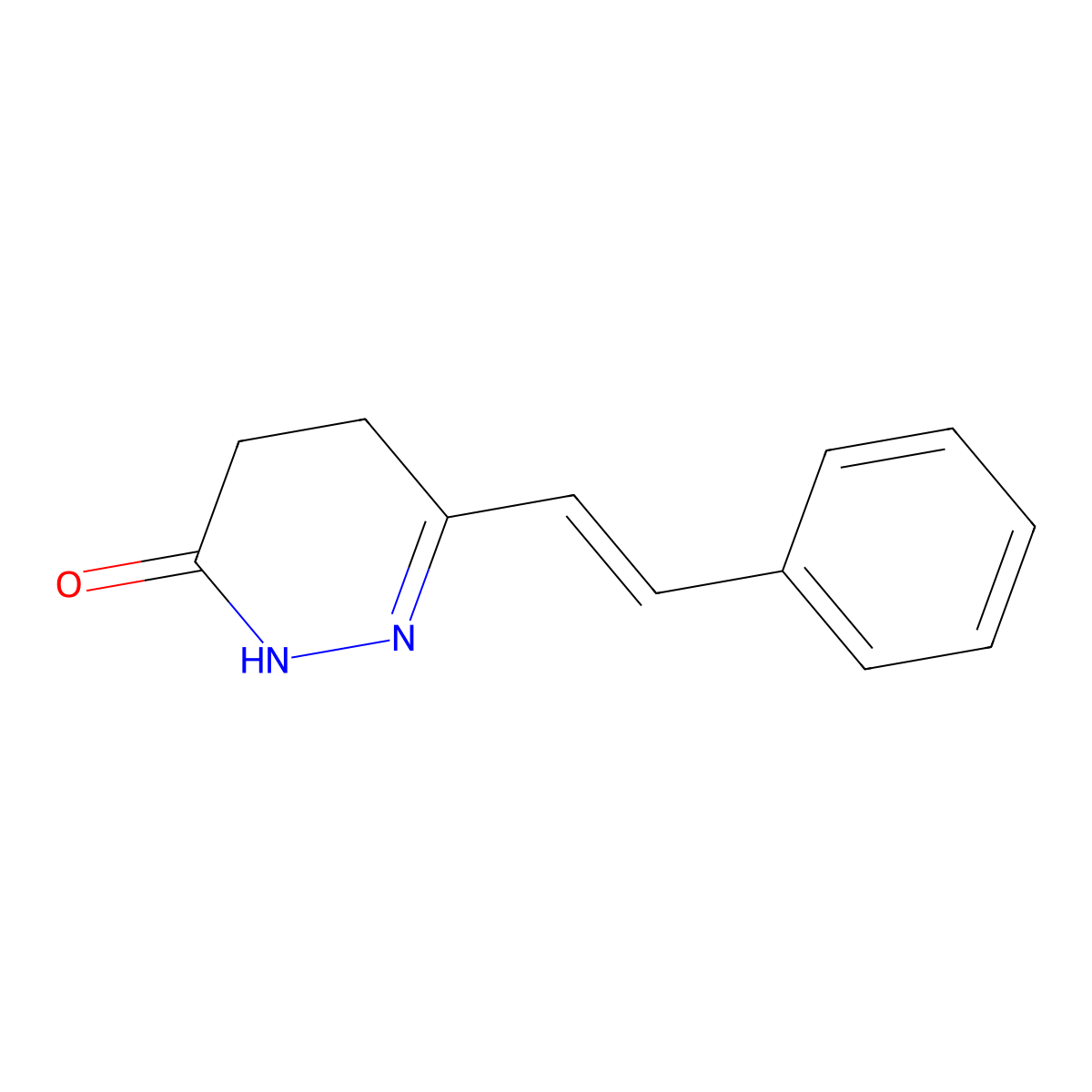 3(2H)-Pyridazinone, 4,5-dihydro-6-(2-phenylethenyl)- molecular structure, CAS 35990-92-2