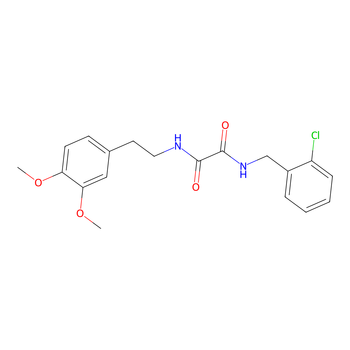 N1-(2-chlorobenzyl)-N2-(3,4-dimethoxyphenethyl)oxalamide molecular structure, CAS 359900-20-2