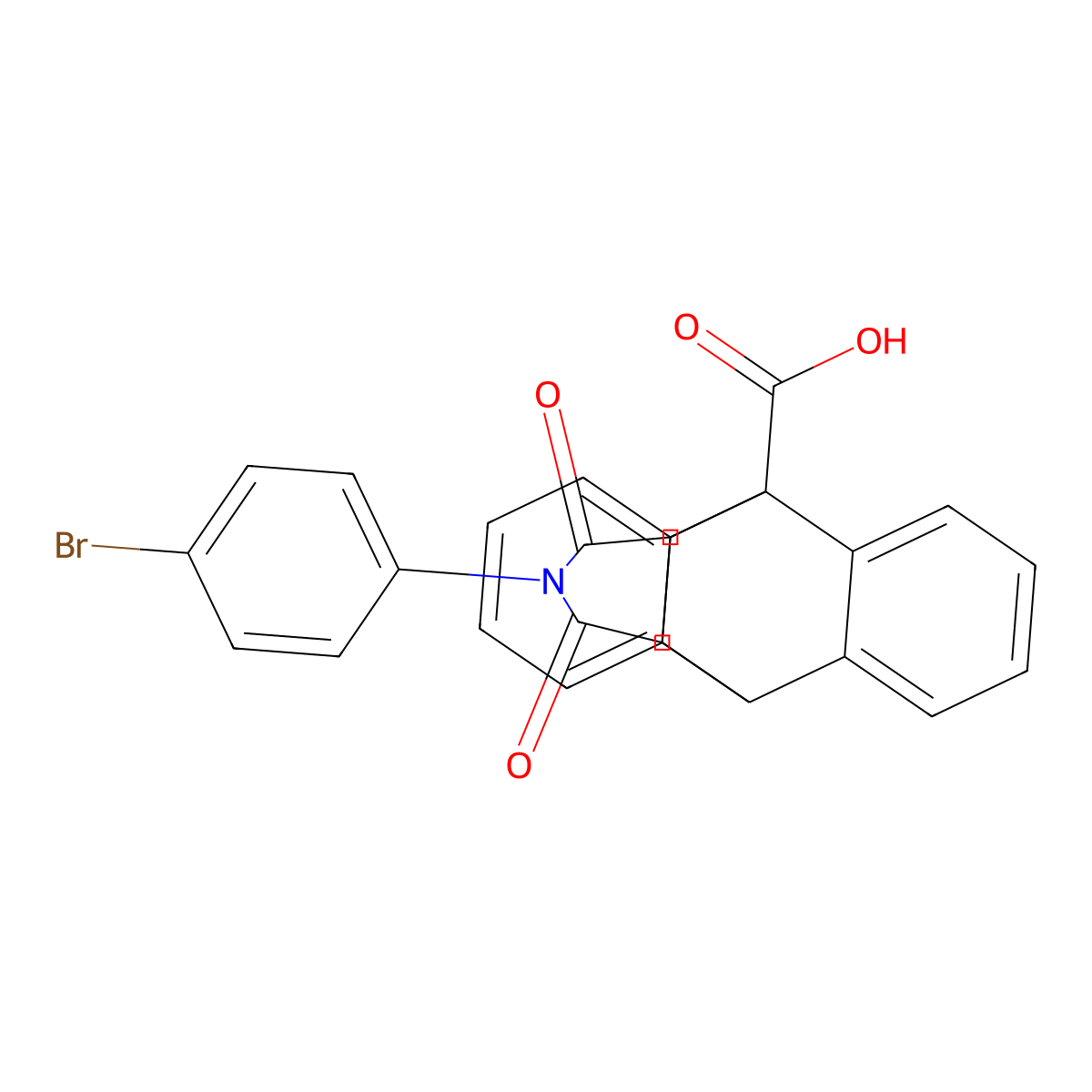 17-(4-Bromophenyl)-16,18-dioxo-17-azapentacyclo[6.6.5.0~2,7~.0~9,14~.0~15,19~]nonadeca-2,4,6,9,11,13-hexaene-1-carboxylic acid molecular structure, CAS 359902-63-9