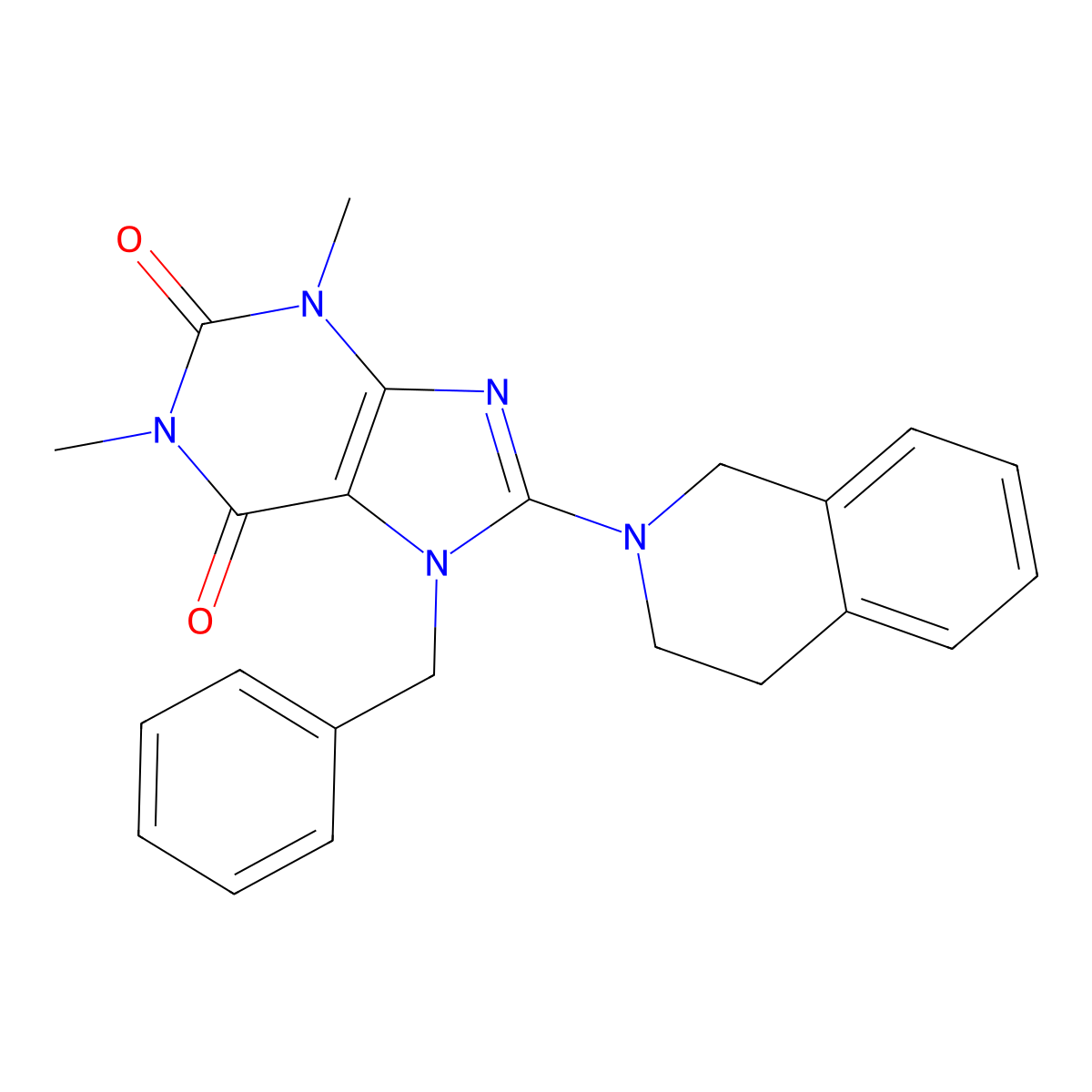 7-benzyl-8-(3,4-dihydro-1H-isoquinolin-2-yl)-1,3-dimethylpurine-2,6-dione molecular structure, CAS 359905-39-8