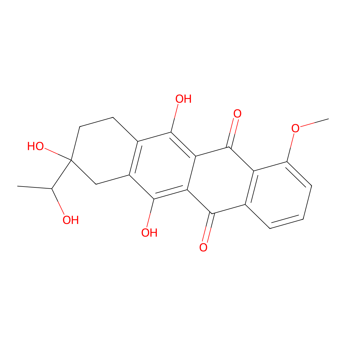 7-Deoxy-13-dihydrodaunorubicinone molecular structure, CAS 35994-55-9