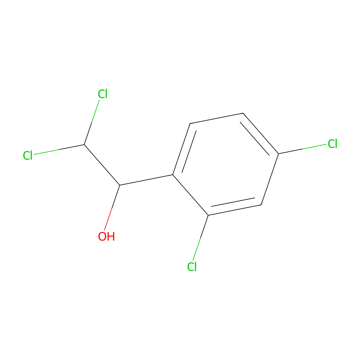 2,2-Dichloro-1-(2,4-dichlorophenyl)ethanol molecular structure, CAS 35996-50-0