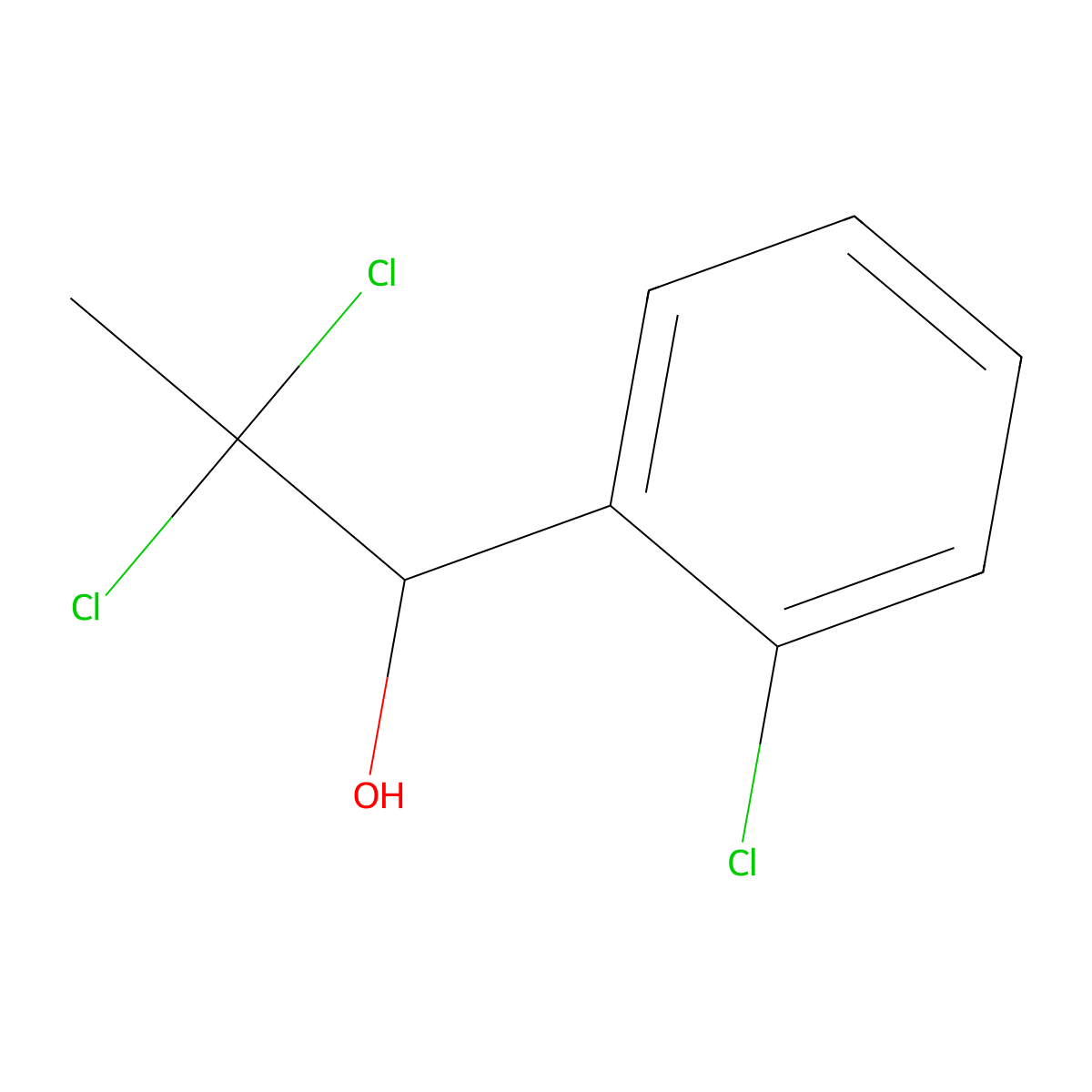 2,2-Dichloro-1-(2-chlorophenyl)propan-1-ol molecular structure, CAS 35996-56-6