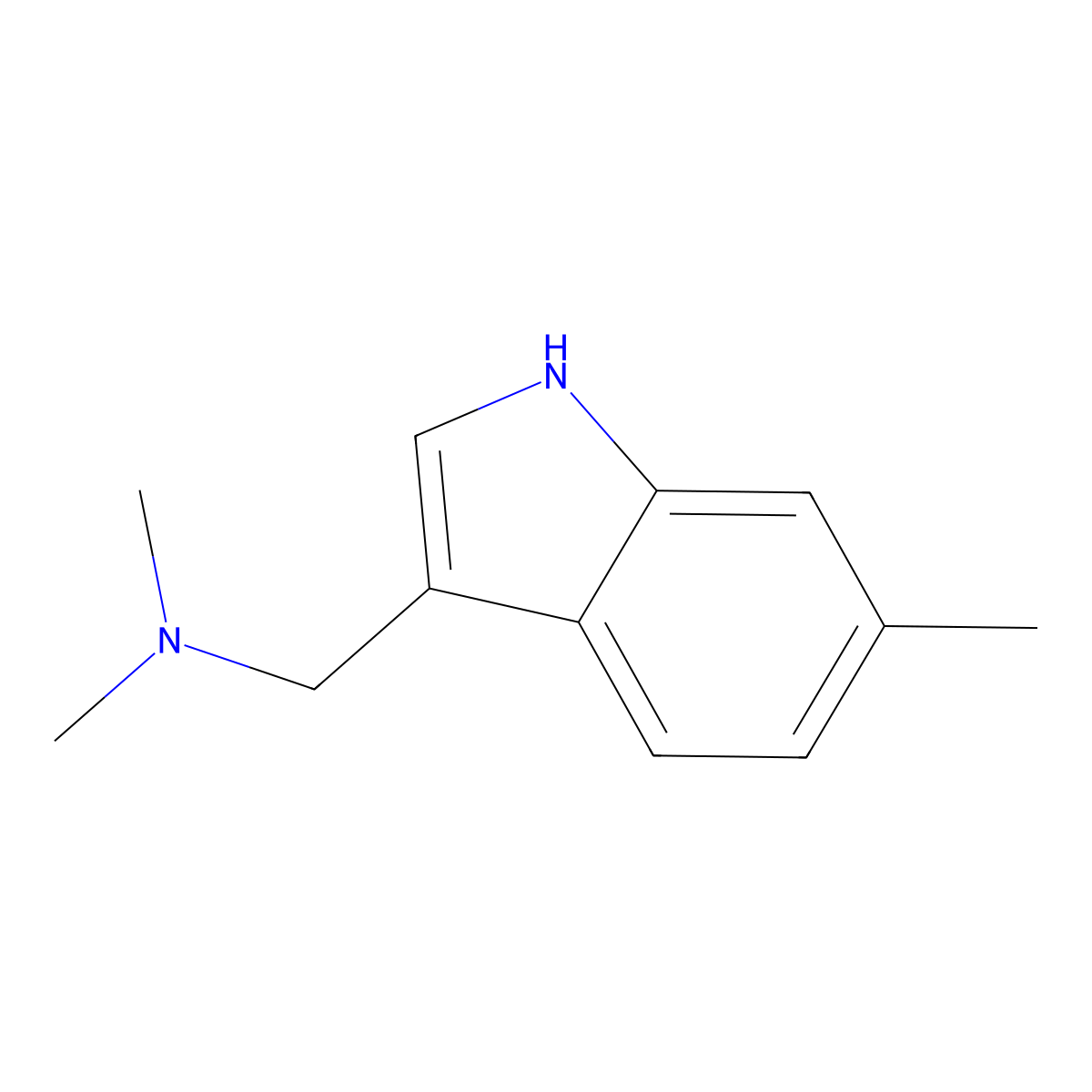 N,N-dimethyl-1-(6-methyl-1H-indol-3-yl)methanamine molecular structure, CAS 35998-04-0