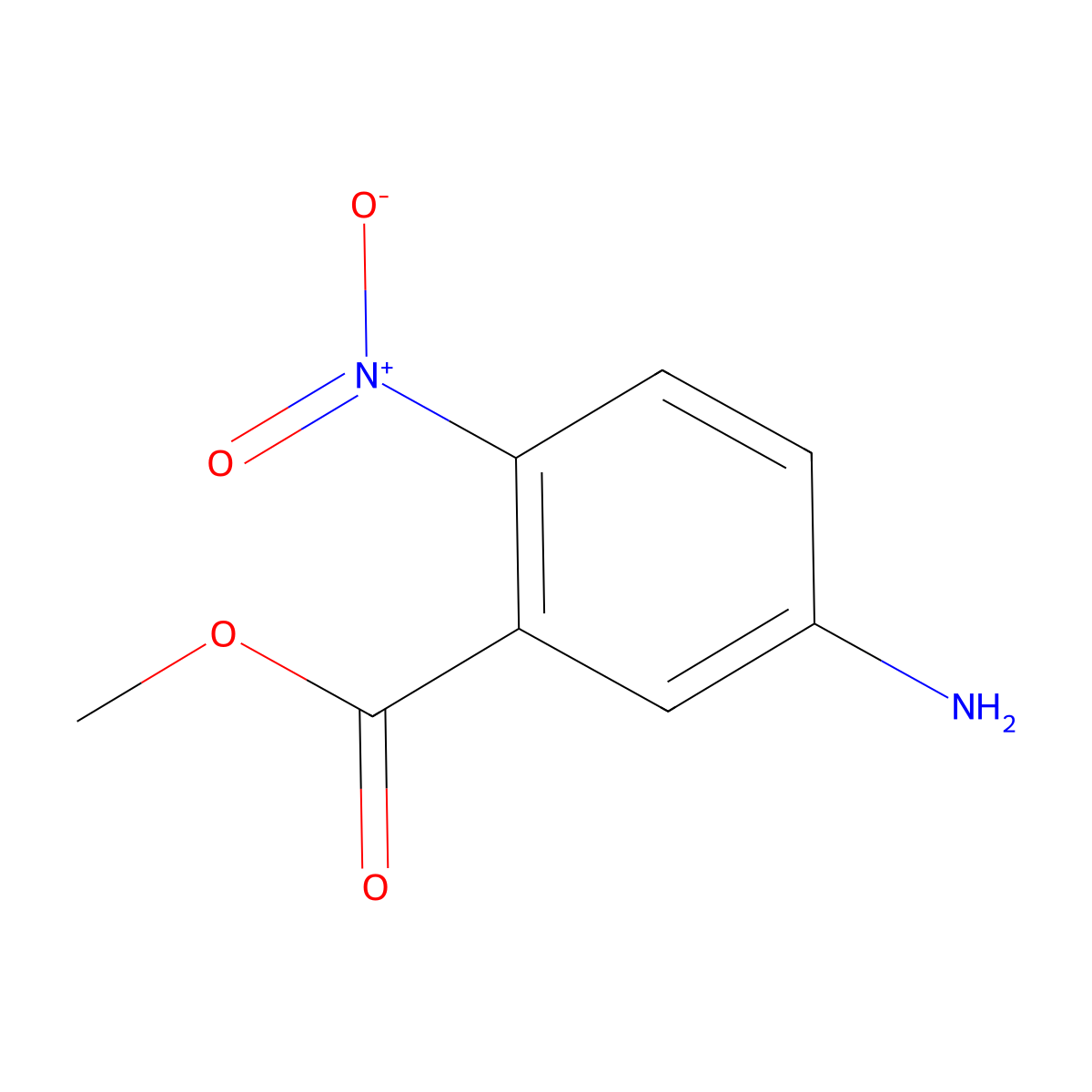 Methyl 5-amino-2-nitrobenzoate molecular structure, CAS 35998-96-0