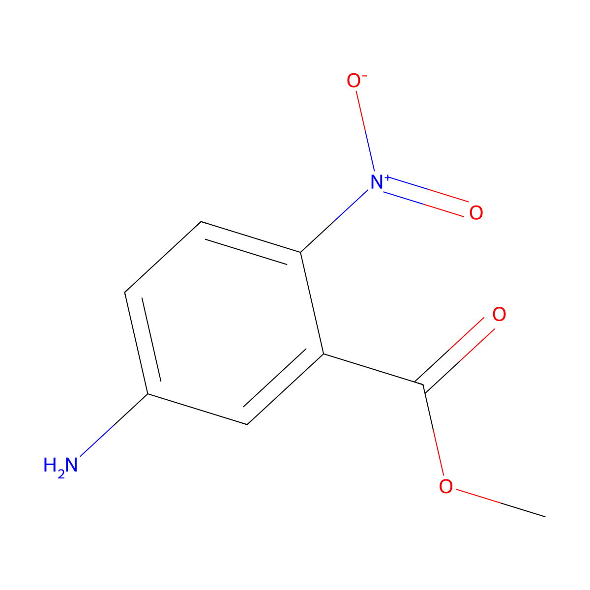 Methyl 5-amino-2-nitrobenzoate molecular structure, CAS 35998-96-0