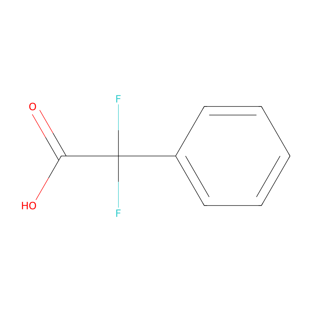 2,2-Difluoro-2-phenylacetic acid molecular structure, CAS 360-03-2