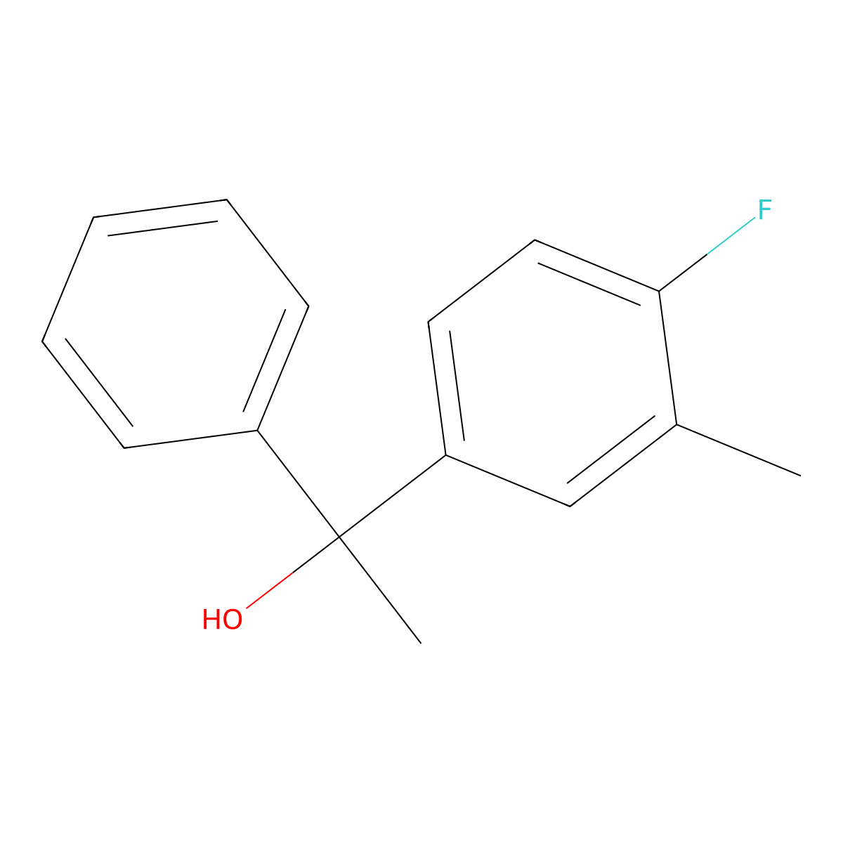 4-Fluoro-alpha,3-dimethyl-alpha-phenylbenZenemethanol molecular structure, CAS 360-08-7
