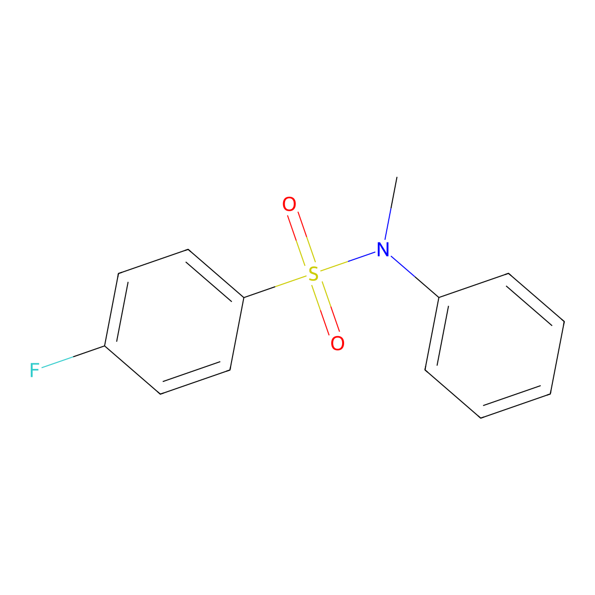 4-fluoro-N-methyl-N-phenylbenzenesulfonamide molecular structure, CAS 360-09-8
