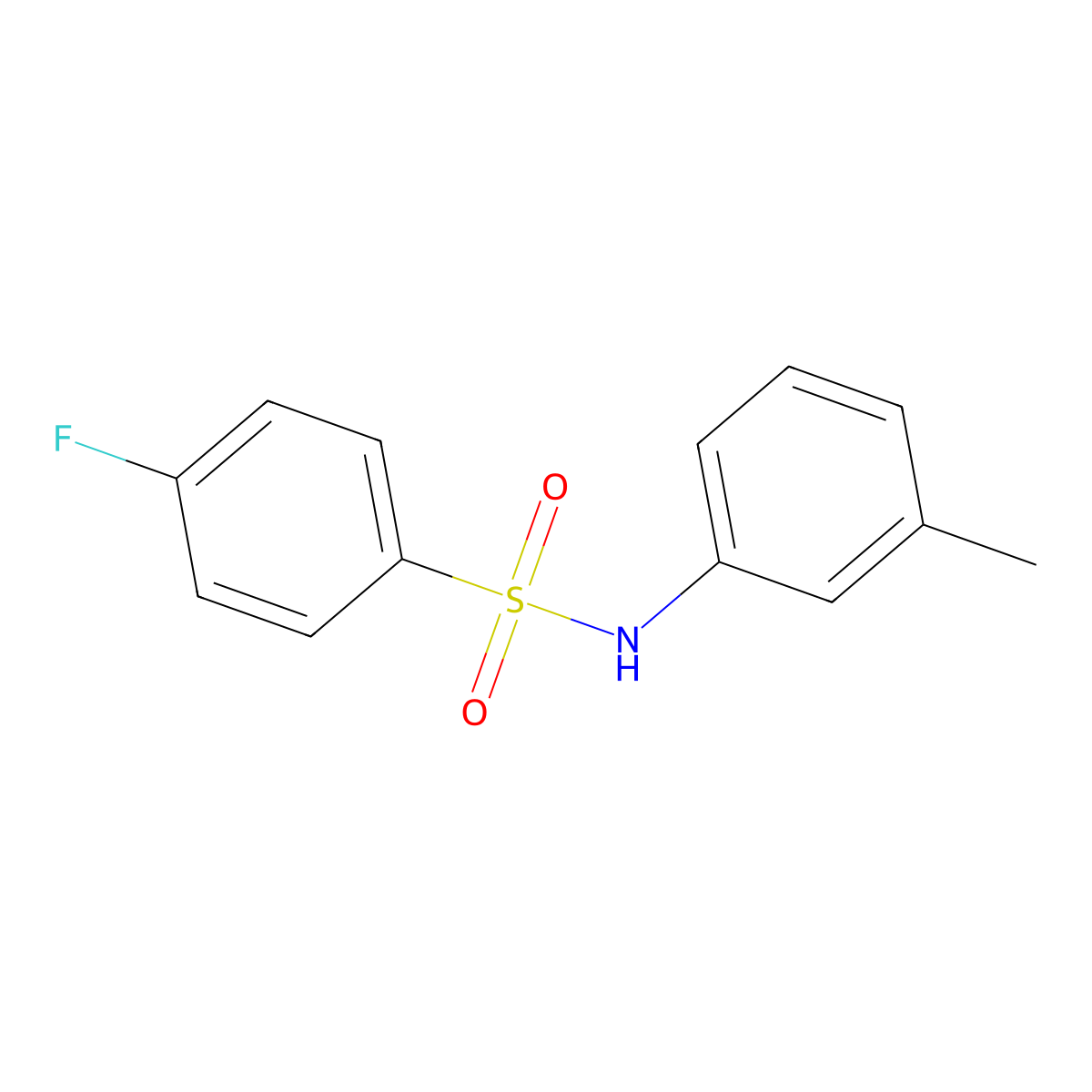 4-fluoro-N-(3-methylphenyl)benzenesulfonamide molecular structure, CAS 360-17-8