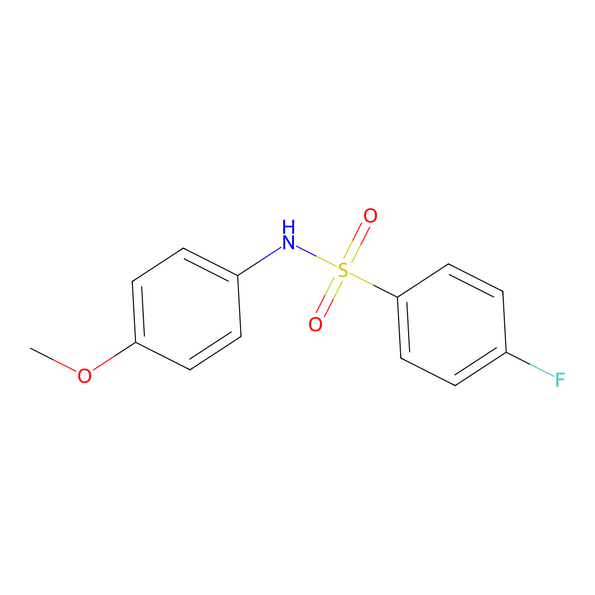 4-fluoro-N-(4-methoxyphenyl)benzenesulfonamide molecular structure, CAS 360-18-9