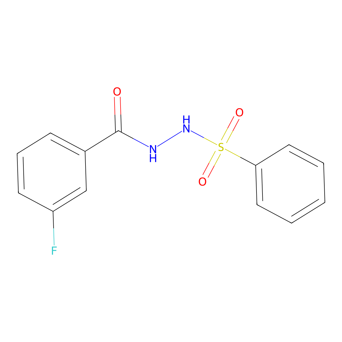 3-Fluorobenzoic acid 2-(phenylsulfonyl)hydrazide molecular structure, CAS 360-22-5