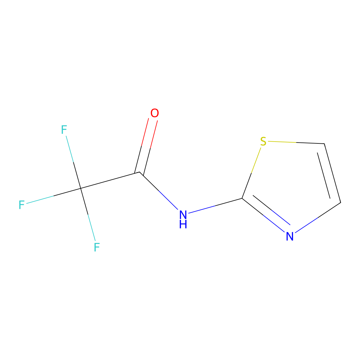 2,2,2-trifluoro-N-(1,3-thiazol-2-yl)acetamide molecular structure, CAS 360-31-6