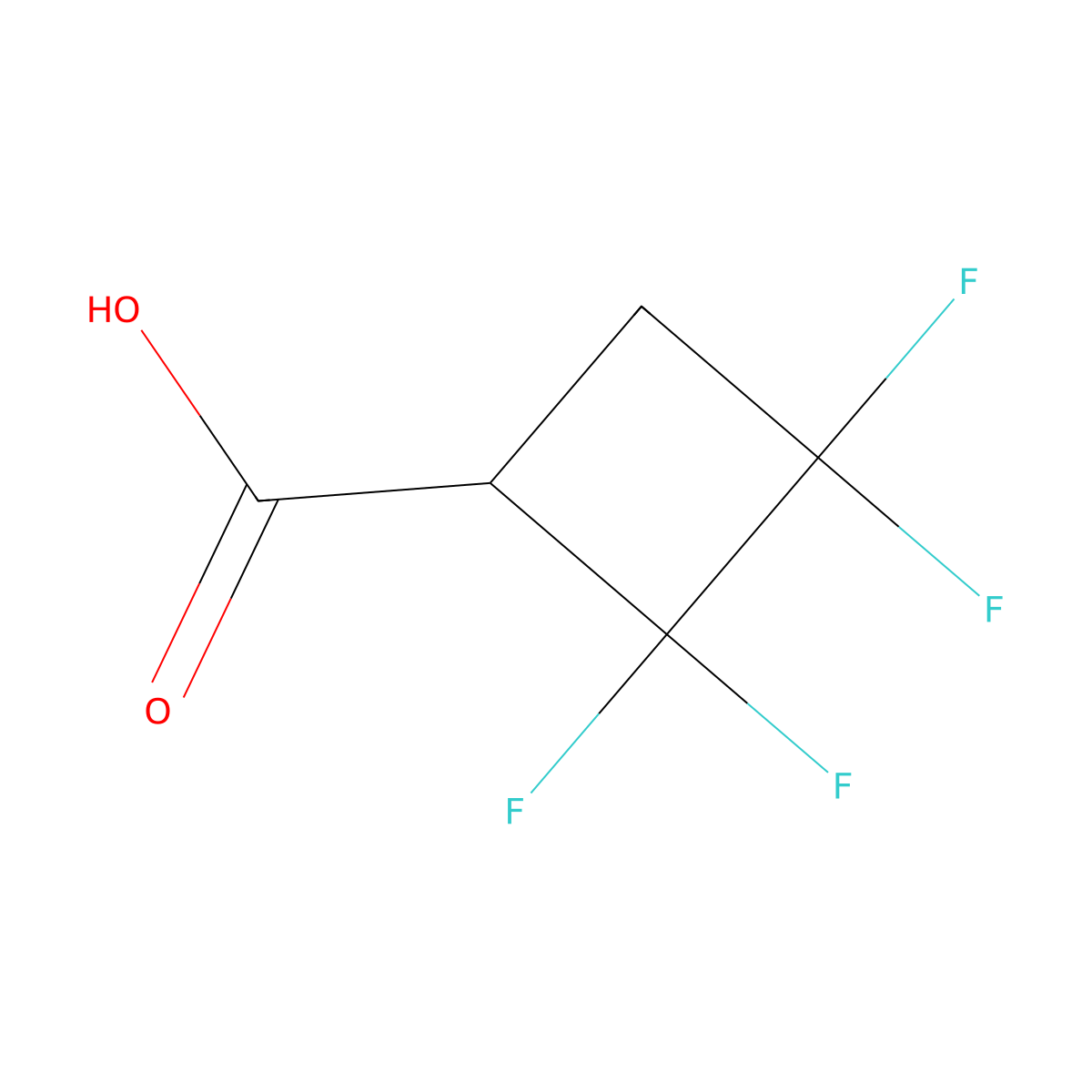 2,2,3,3-Tetrafluorocyclobutane-1-carboxylic acid molecular structure, CAS 360-50-9