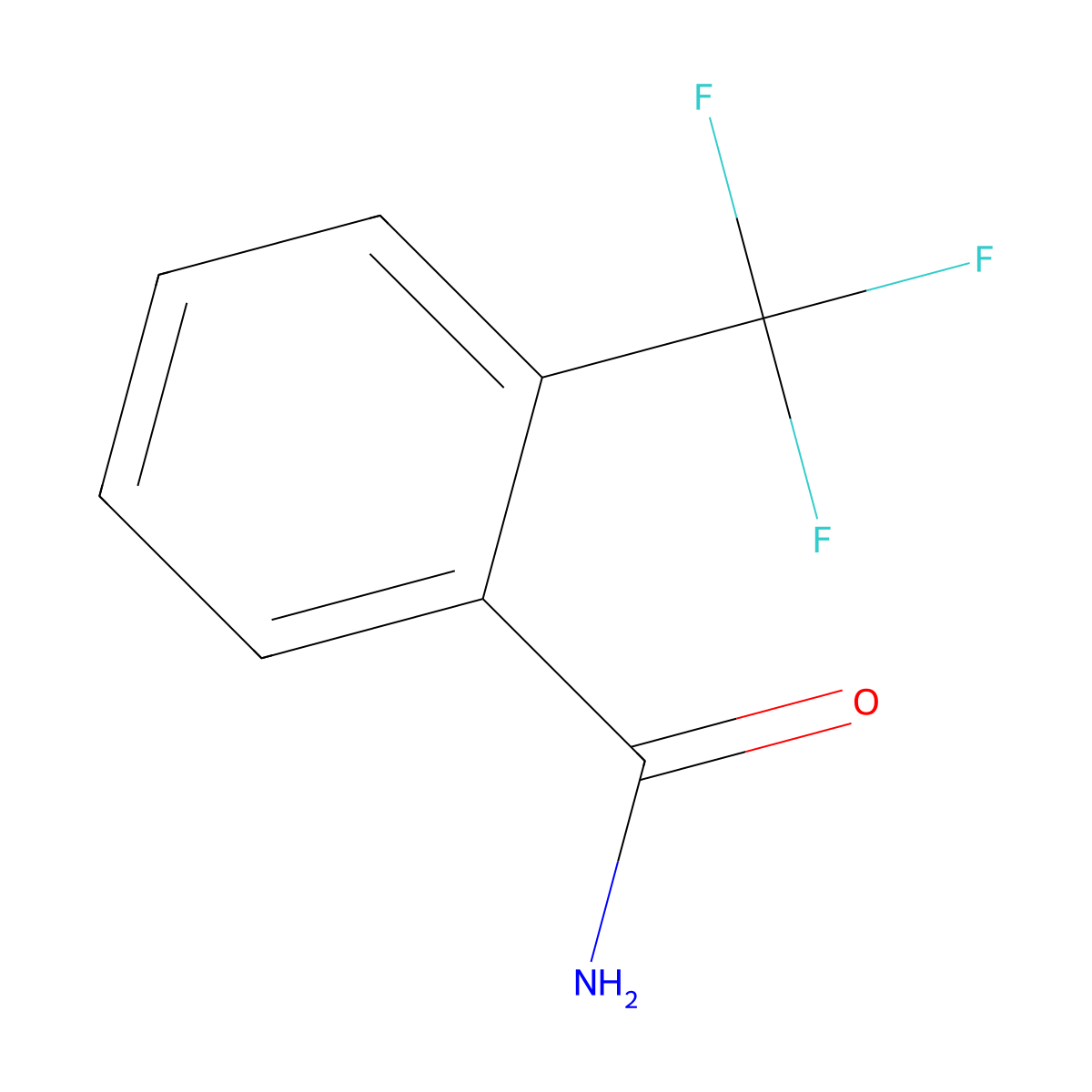 2-Trifluoromethylbenzamide molecular structure, CAS 360-64-5