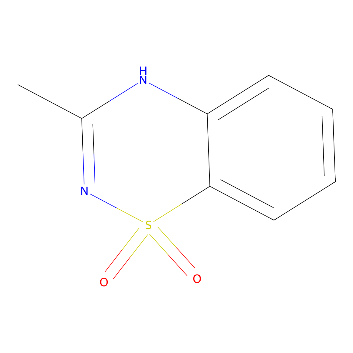 2H-1,2,4-Benzothiadiazine, 3-methyl-, 1,1-dioxide molecular structure, CAS 360-81-6