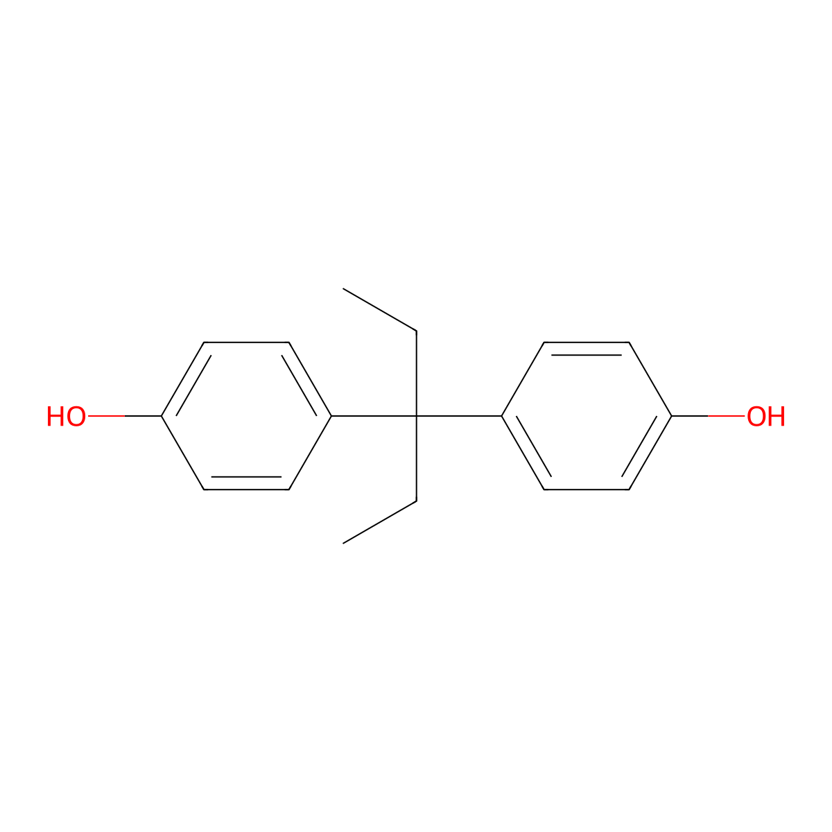 3,3-Bis(4-hydroxyphenyl)pentane molecular structure, CAS 3600-64-4