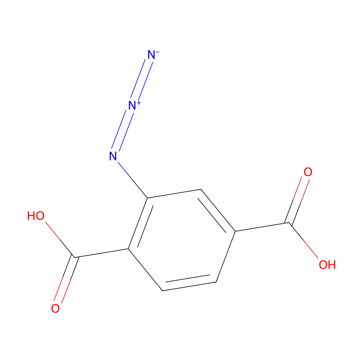2-Azidoterephthalic acid molecular structure, CAS 3600-74-6