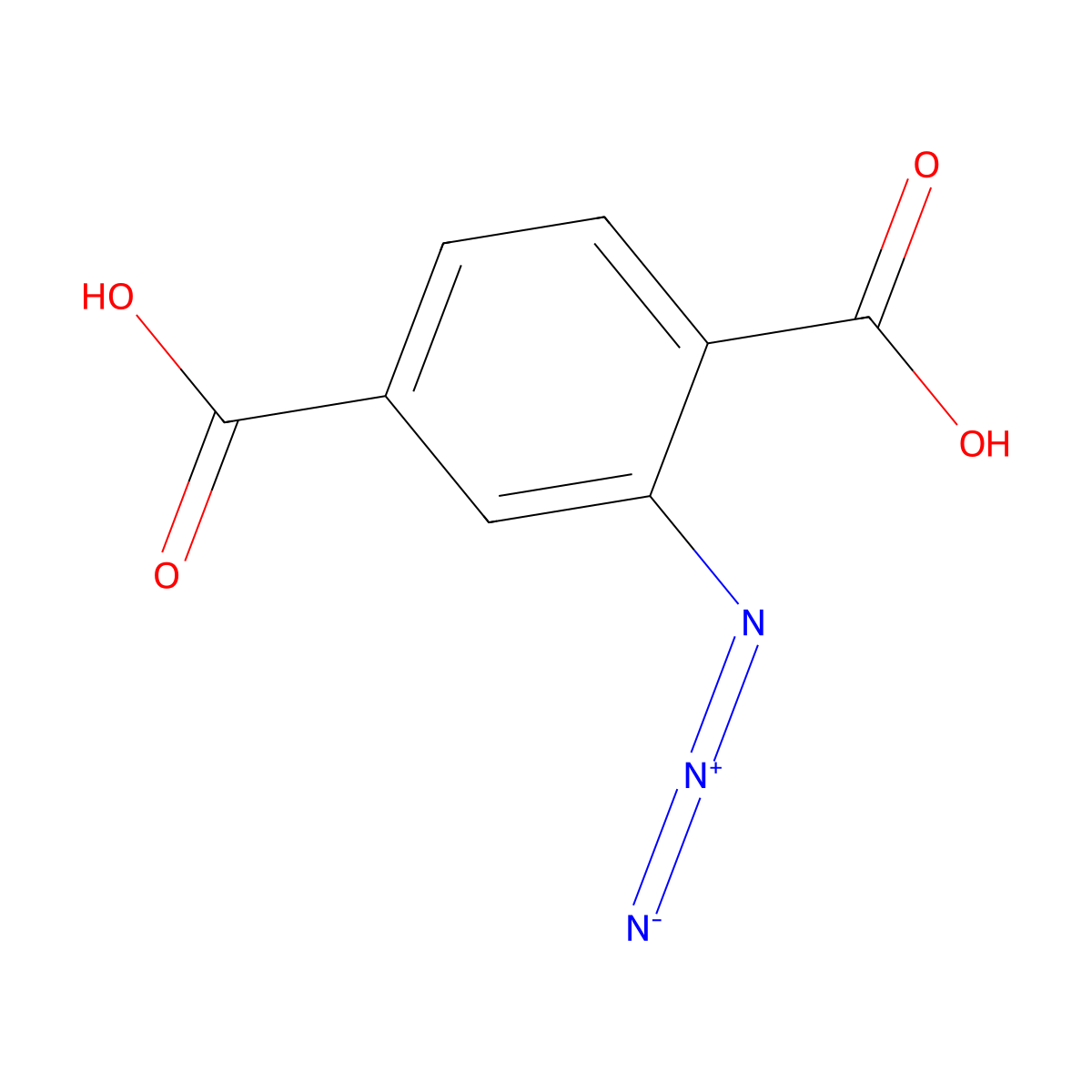 2-Azidoterephthalic acid molecular structure, CAS 3600-74-6