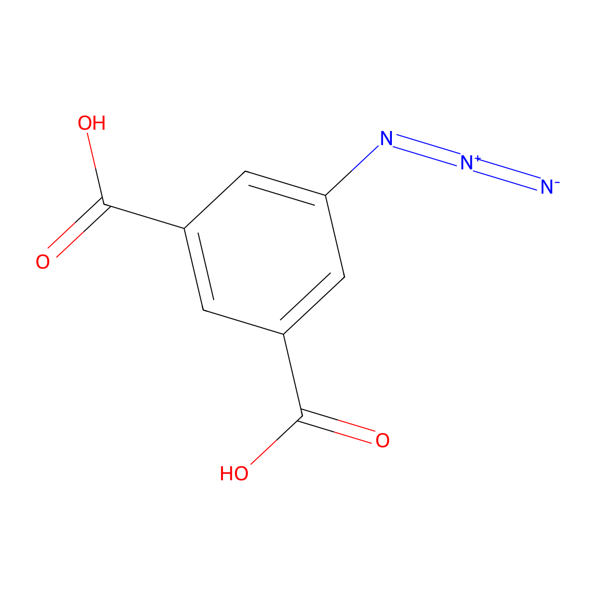 5-Azidoisophthalic acid molecular structure, CAS 3600-77-9