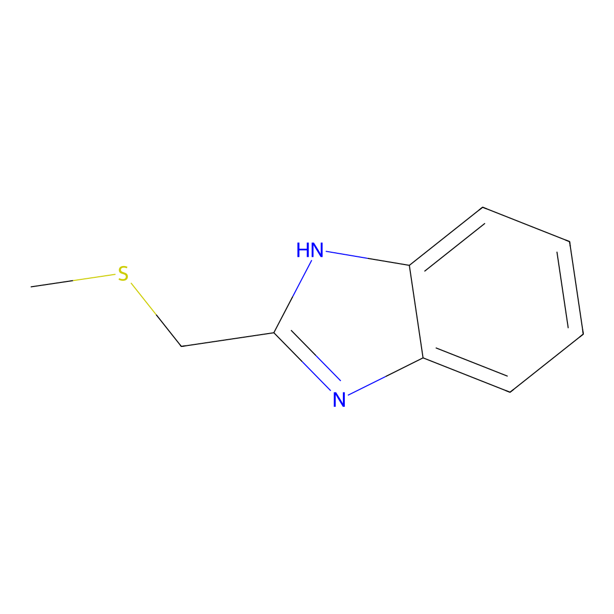 2-((Methylthio)methyl)-1H-benzo[d]imidazole molecular structure, CAS 36000-20-1