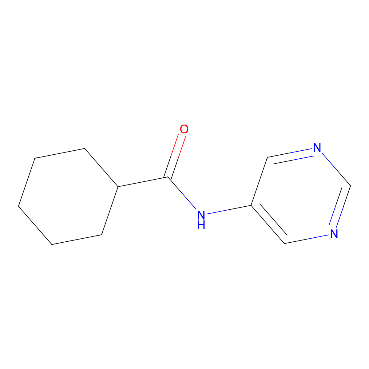 N-(pyrimidin-5-yl)cyclohexanecarboxamide molecular structure, CAS 360045-00-7