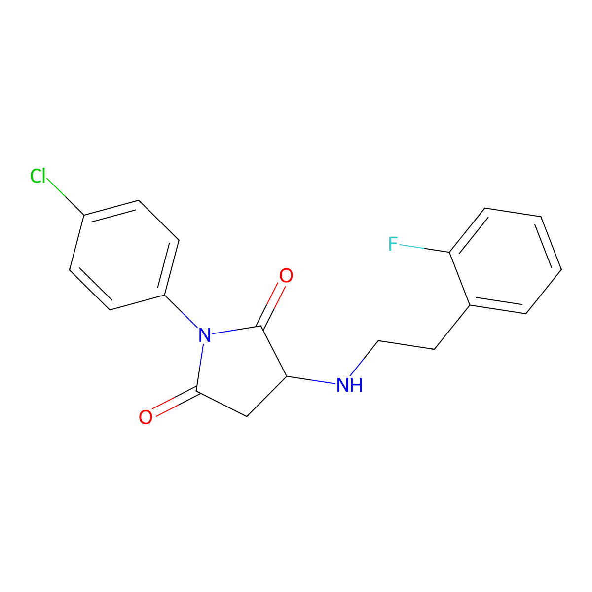 1-(4-Chlorophenyl)-3-{[2-(2-fluorophenyl)ethyl]amino}pyrrolidine-2,5-dione molecular structure, CAS 360056-25-3