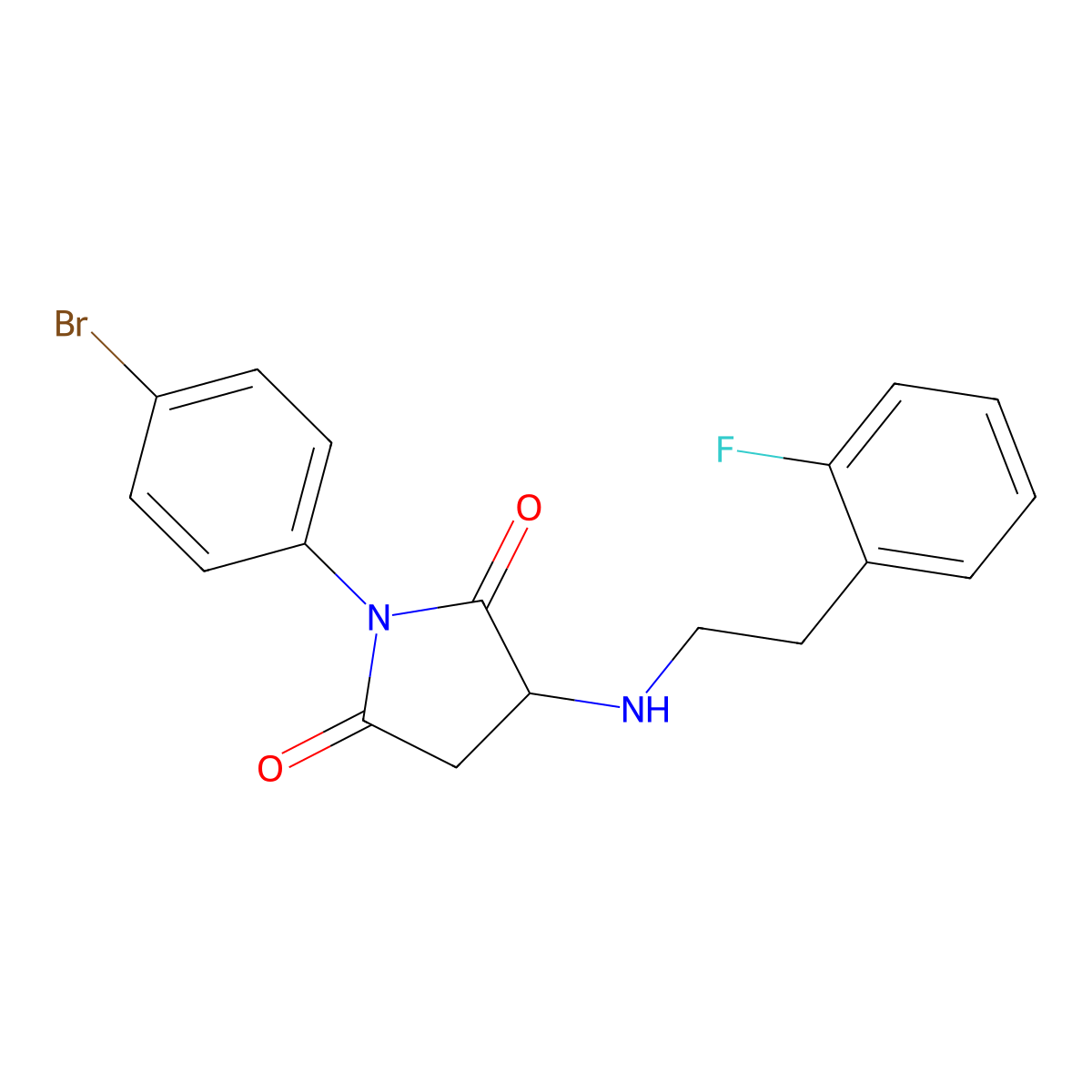 1-(4-Bromophenyl)-3-{[2-(2-fluorophenyl)ethyl]amino}pyrrolidine-2,5-dione molecular structure, CAS 360056-26-4