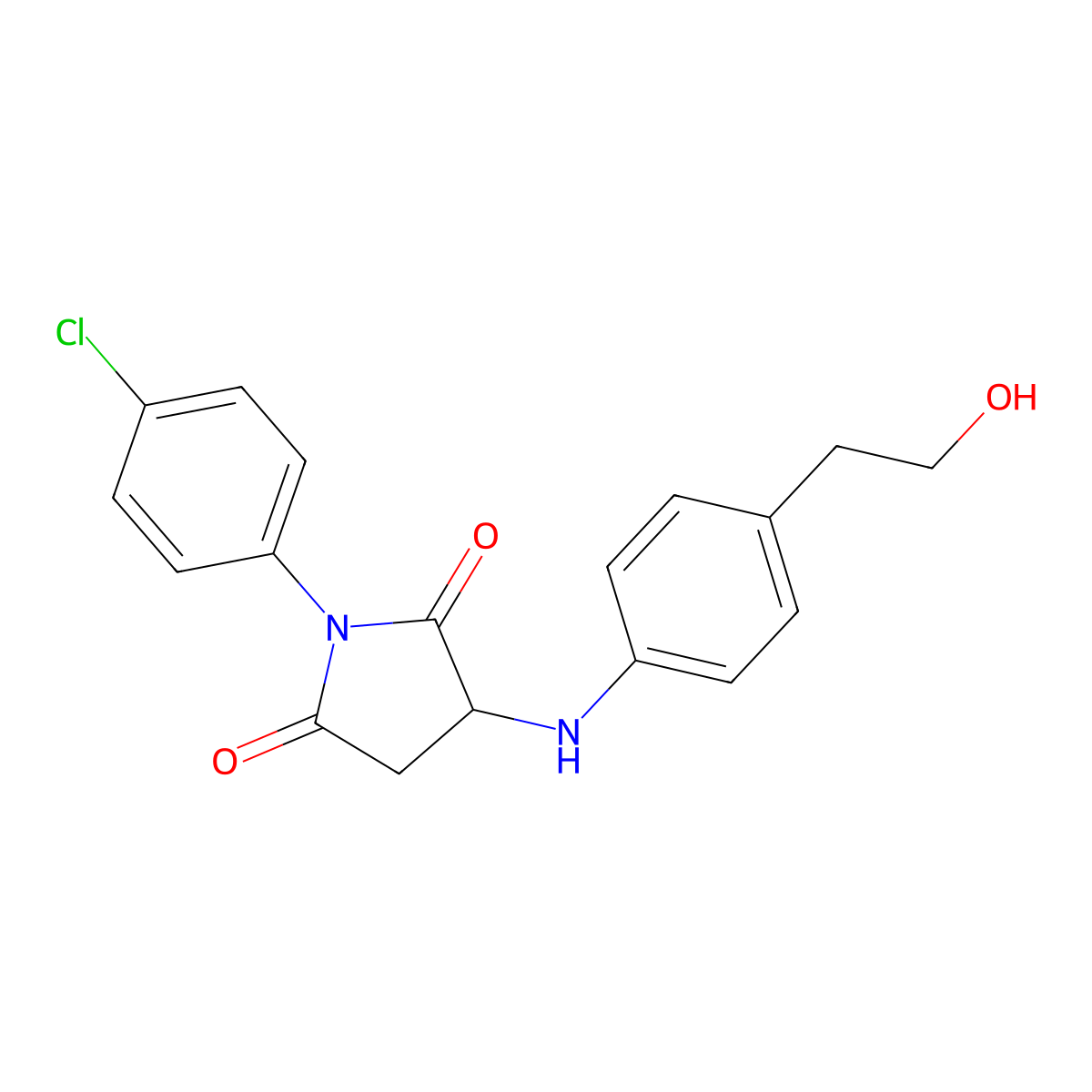 1-(4-Chlorophenyl)-3-[4-(2-hydroxyethyl)anilino]pyrrolidine-2,5-dione molecular structure, CAS 360056-28-6