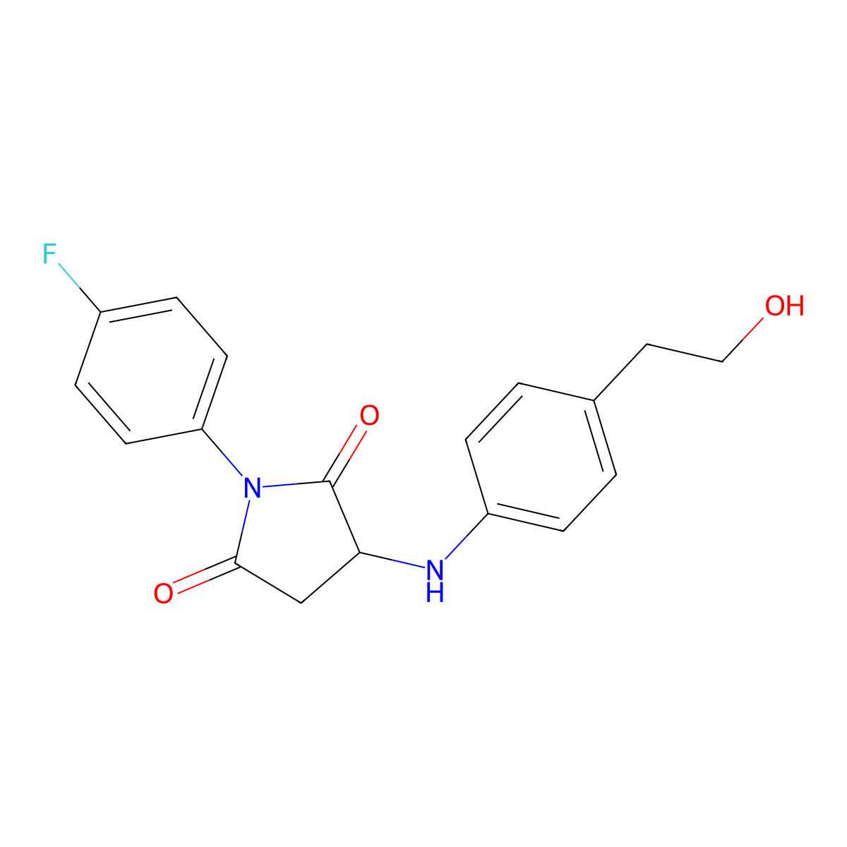 1-(4-Fluorophenyl)-3-[4-(2-hydroxyethyl)anilino]pyrrolidine-2,5-dione molecular structure, CAS 360056-44-6