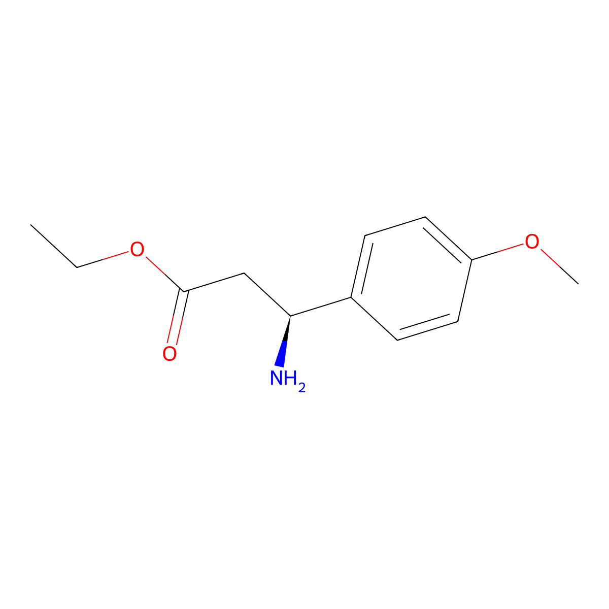 ethyl (3S)-3-amino-3-(4-methoxyphenyl)propanoate molecular structure, CAS 360059-20-7