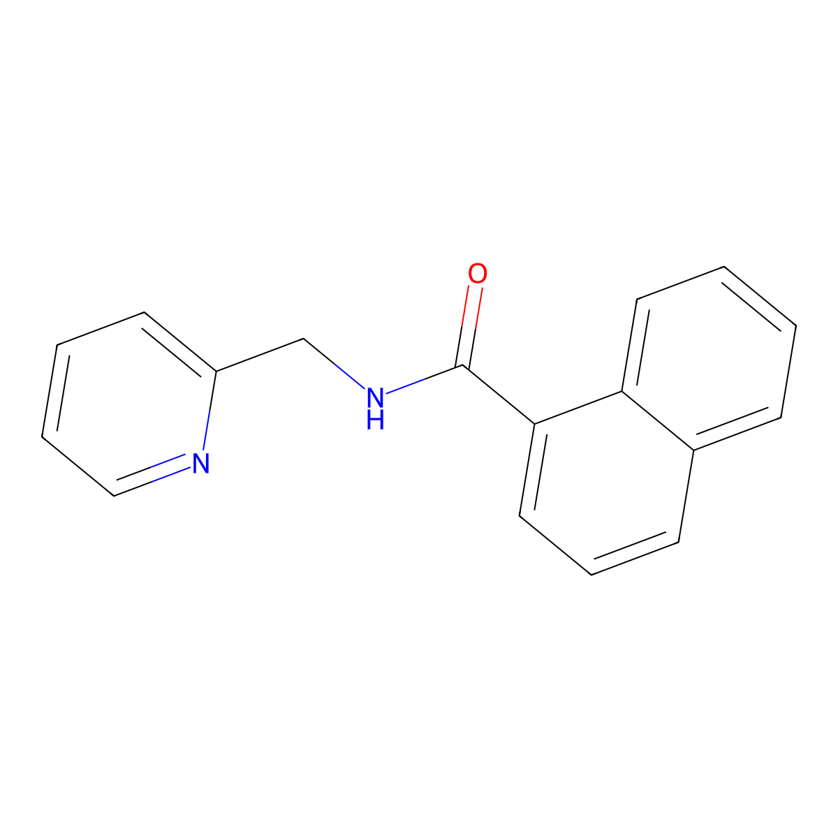 N-(pyridin-2-ylmethyl)naphthalene-1-carboxamide molecular structure, CAS 360070-17-3