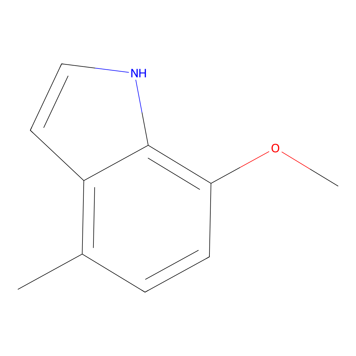 7-methoxy-4-methyl-1H-indole molecular structure, CAS 360070-91-3