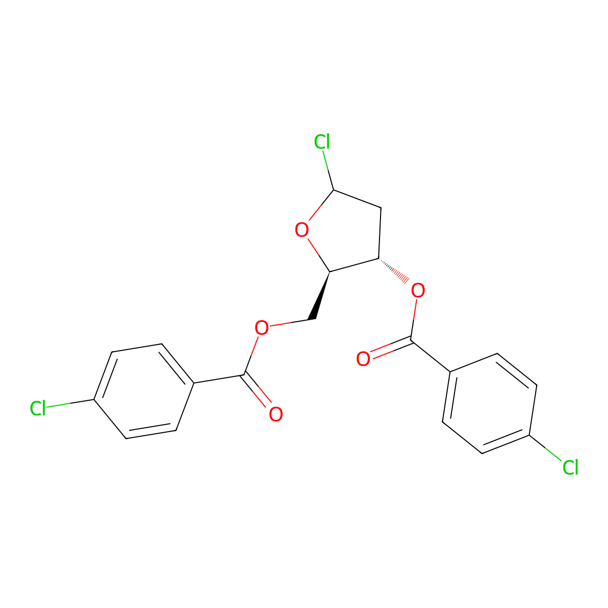 1-Chloro-3,5-Di-O-P-Chlorobenzoyl-2-Deoxy-D-Ribose molecular structure, CAS 3601-90-9