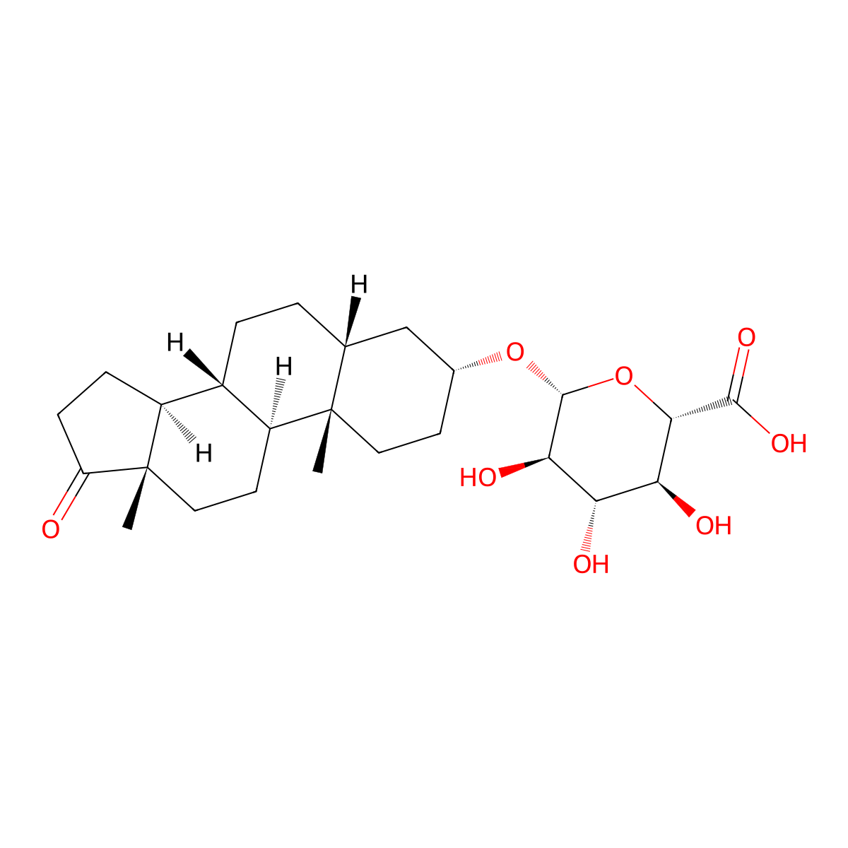 Etiocholanolone Glucuronide molecular structure, CAS 3602-09-3