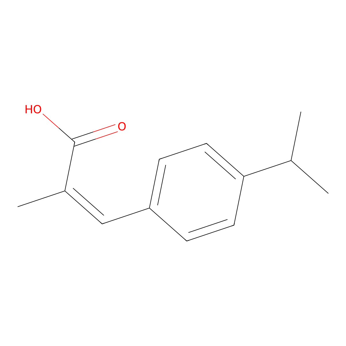 2-Methyl-3-[4-(propan-2-yl)phenyl]prop-2-enoic acid molecular structure, CAS 3602-26-4
