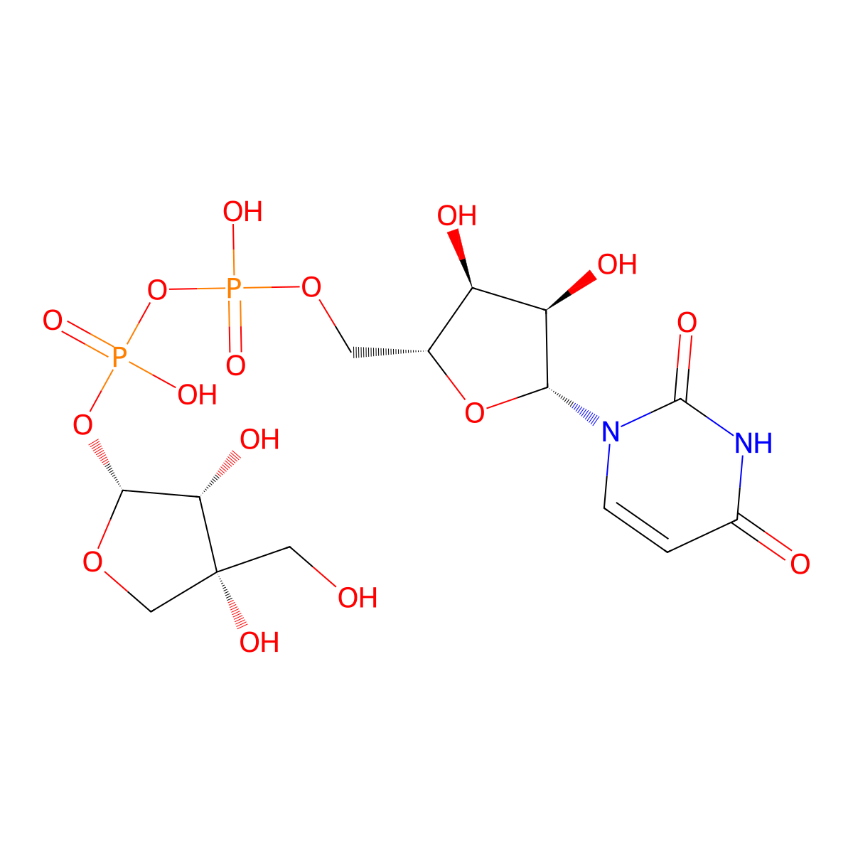 UDP-alpha-D-apiose molecular structure, CAS 36020-60-7