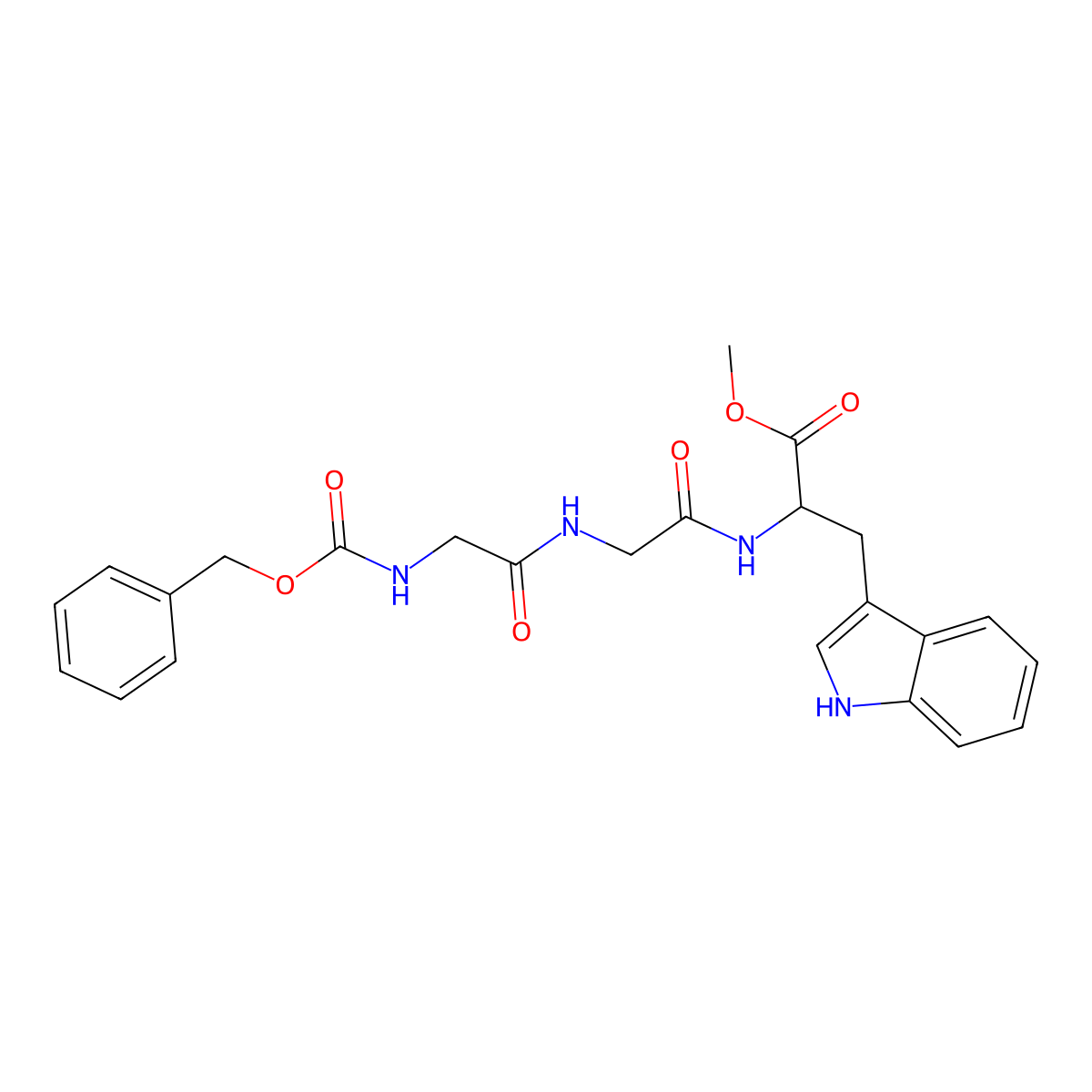 Methyl N-[(benzyloxy)carbonyl]glycylglycyltryptophanate molecular structure, CAS 36020-64-1